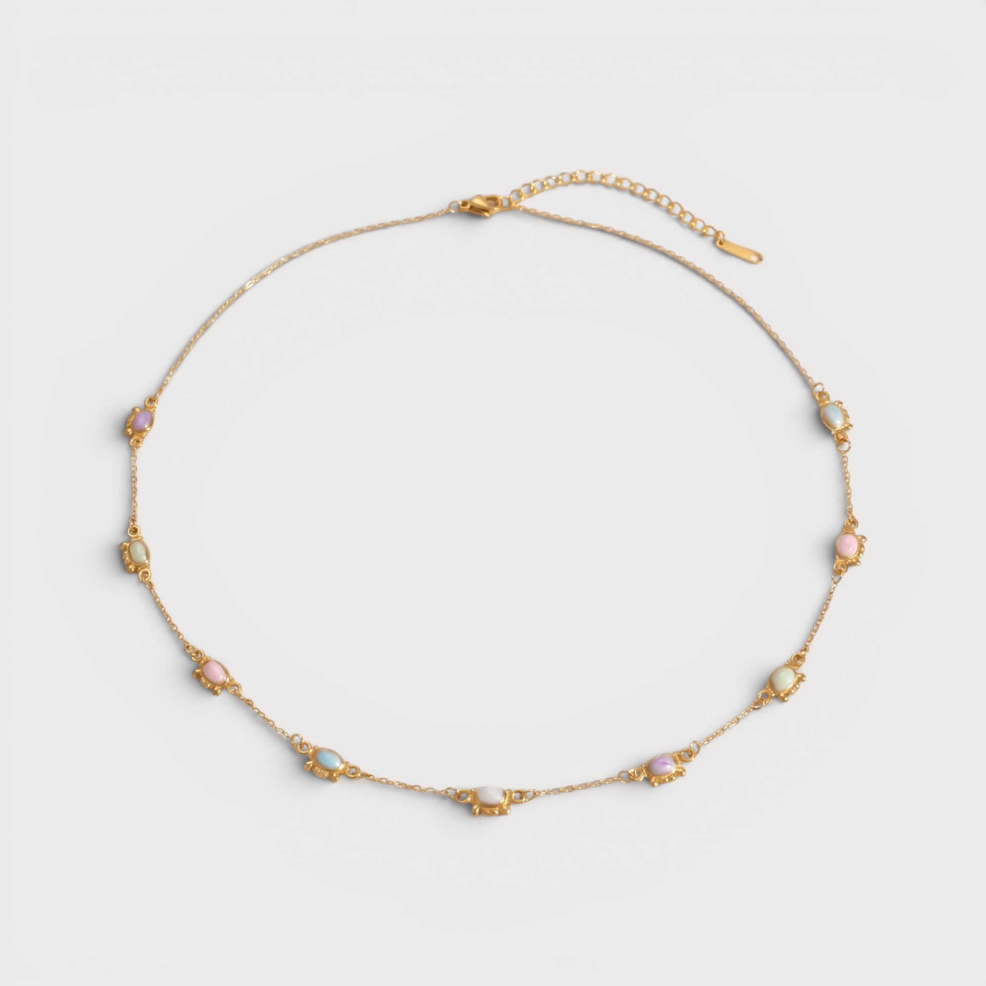 Collier à crabes pastel en acier inoxydable doré