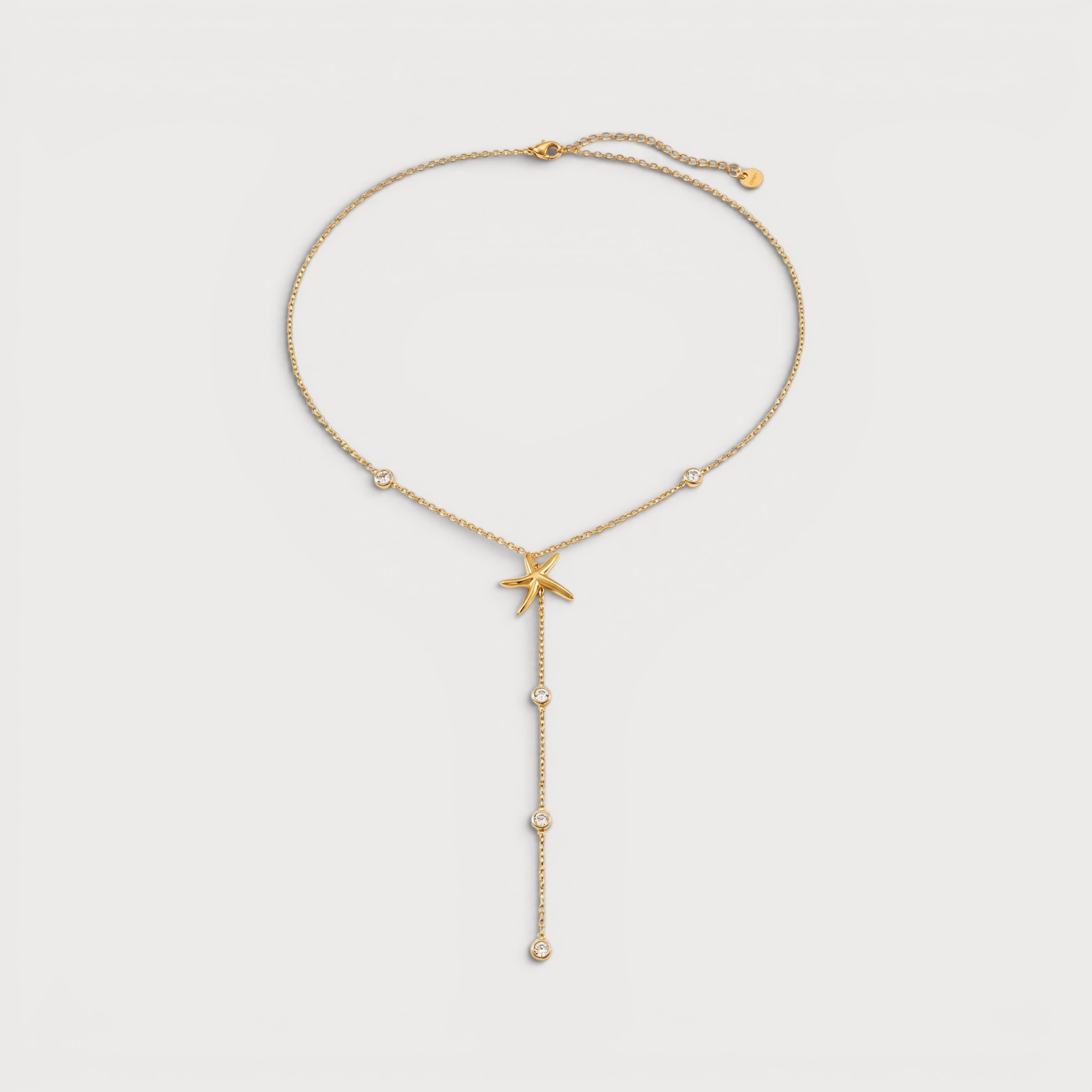 Collier étoile de mer et zircones en acier inoxydable doré | Bloom × Blaze